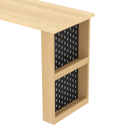 Multifunktionaler Bürotisch, Sechsfach-Lagerschrank + Ablage, super belastbar, veränderbare Form, Natural