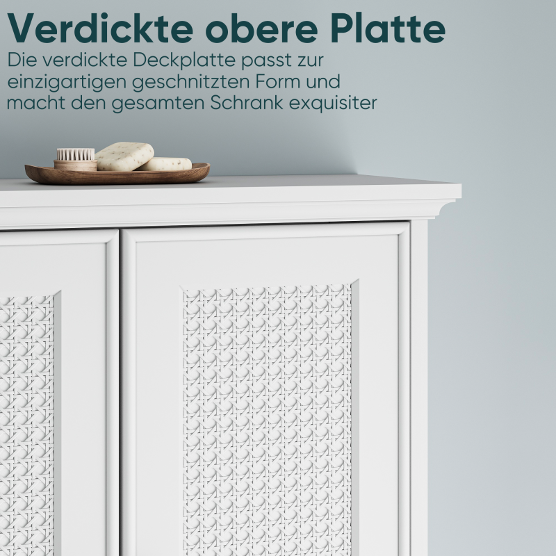 Weißer wandmontierter Badezimmerschrank, Badezimmer Medizinschrank mit verstellbaren Regalen