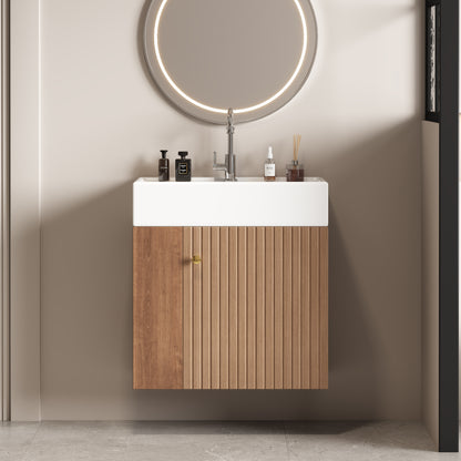 Badezimmermöbel Waschbecken mit Waschtischunterschrank 55 cm , Waschtischunterschrank hängend weiß , Kleine Gästebadmöbel
