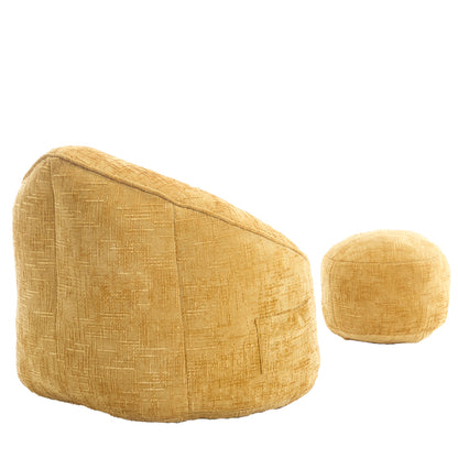 Sitzsack Sofa Stuhl für Erwachsene mit Fußstütze, Gelb