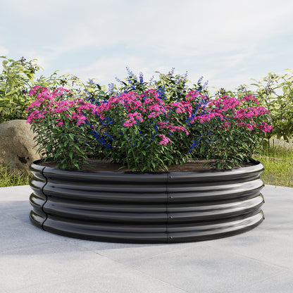 Verzinkt erhöhte Gartenbett, Pflanzer erhöhte Gartenbetten im Freien, Runde Freiheit erhöhte Gartenbetten für Gartenbau Gemüse, Früchte, Blumen, 2Packung