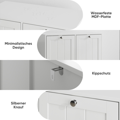 Badezimmer-Wäschekorb-Aufbewahrungsschrank, freistehender Home-Organizer, weiß