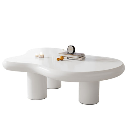 Unregelmäßiger Couchtisch in Wolkenform, 97cm Länge, 67cm Breite, 32cm Höhe, MDF mit Filzunterlagen, lackierte Oberfläche,Kreativer Couchtisch
