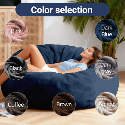 DBC-LANSE 2-in-1 Sitzsack & Gästebett - Wandelbarer Sessel aus Chenille - Ergonomisches Design - Blau