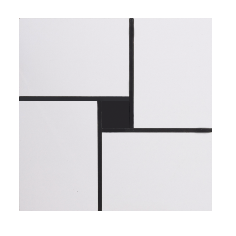 Moderner quadratischer Couchtisch 70x70x35cm – Schwarz-Weiß Design, 5 offene Fächer, mittleres Staufach 10x10cm, stabiler 30KG Tragkraft,Weißer quadratischer Couchtisch
