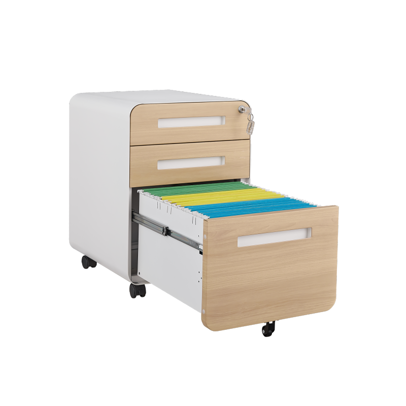 3 Drawer Mobile File Cabinet Under Desk Office,Simple Style Versatile Storage Cabinet for Legal/Letter/A4 Files, 5 Wheel Design Anti-Tilting Cold Rolled Steel Waterproof Moisture-Proof White