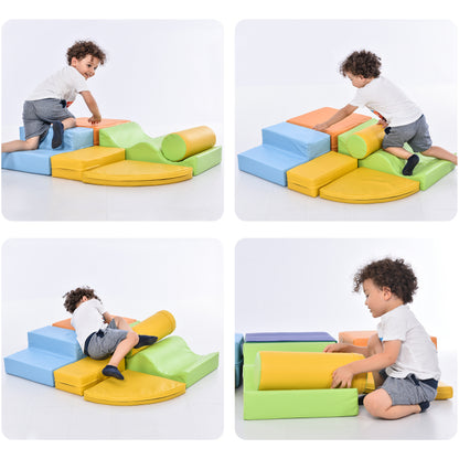 6 TLG Riesenbausteine zum Toben & Klettern Großbausteine für Kinder. Treppe und Rutsche für Kinder - Spielzeug zum Klettern, Rutschen und Krabbeln. im Vorschulalter & Babys Softbausteine, bunt.