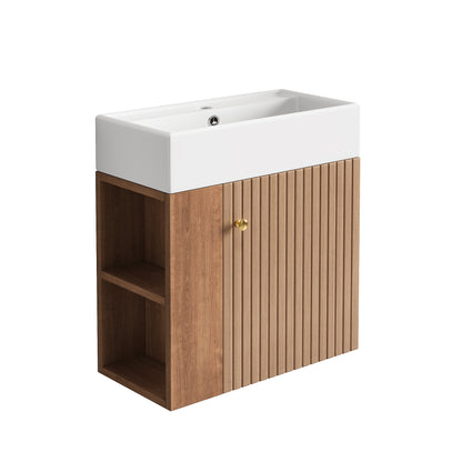 Badezimmermöbel Waschbecken mit Waschtischunterschrank 55 cm , Waschtischunterschrank hängend weiß , Kleine Gästebadmöbel