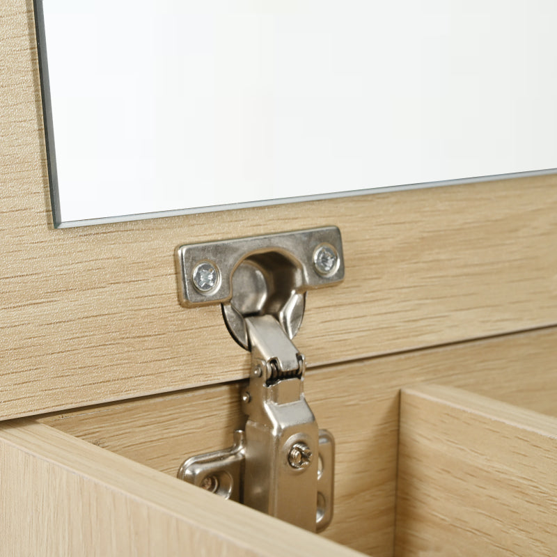 Schminktisch, Kosmetiktisch Mit Spiegel, Schminktisch aus Holz Mit Schubladen, geteilter Stauraum, große Lagerkapazität - Maße:B100/H78/T40 cm(ohne Hocker)(OLD SKU: WF319875AAW)