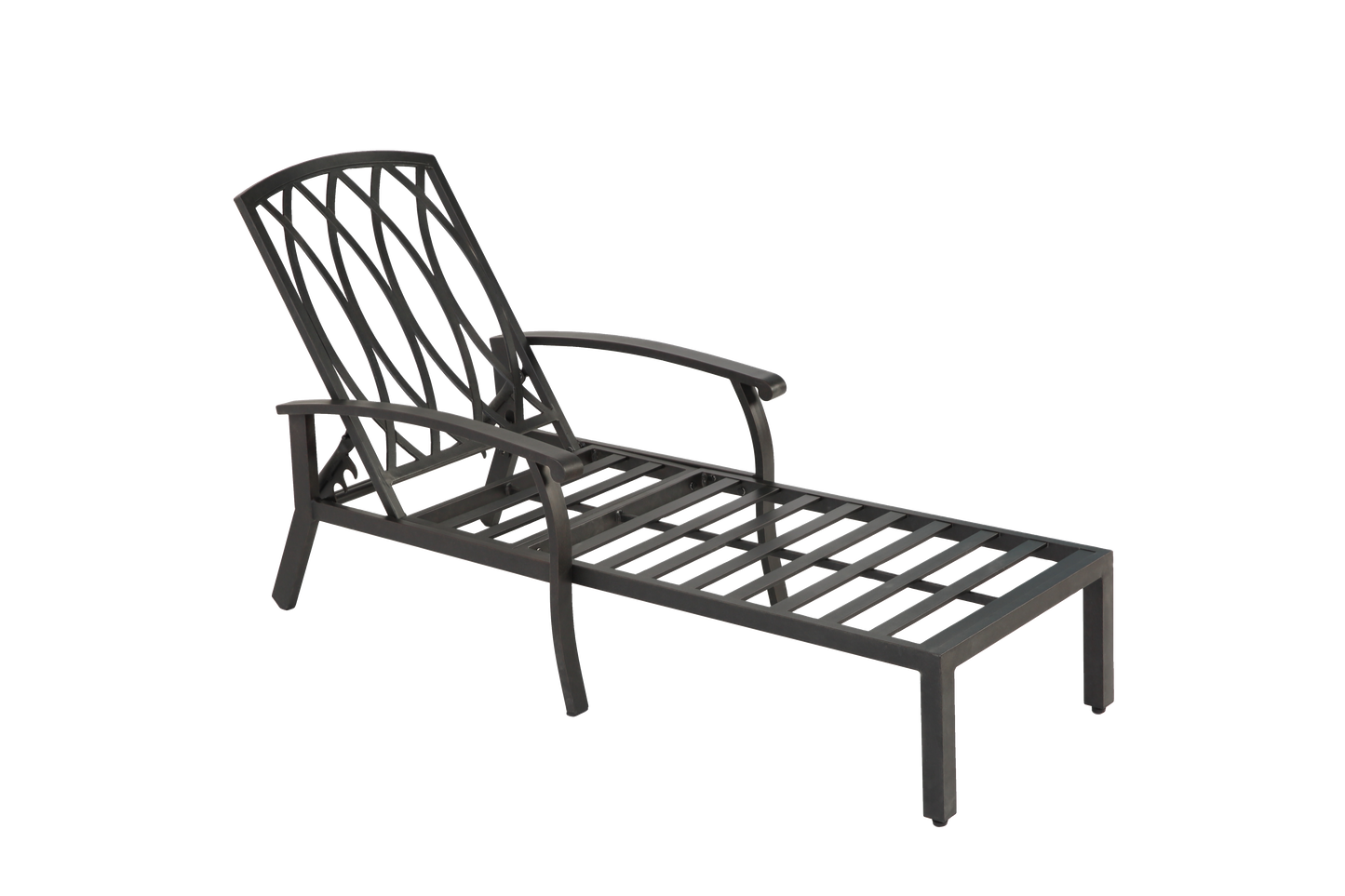 Lounge Patio Chair with Cotton Cushion, Adjustable Reclining Rust-Resistant Aluminum  Poolside Chaise Lounge Furniture, Waterproof Beige Cushion (1pc)