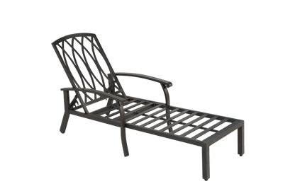 Lounge Patio Chair with Cotton Cushion, Adjustable Reclining Rust-Resistant Aluminum  Poolside Chaise Lounge Furniture, Waterproof Beige Cushion (1pc)