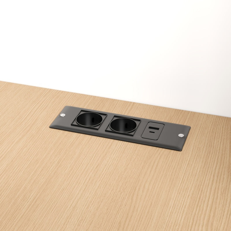 Klappbarer Schreibtisch mit Ablagen –2-in-1-Bücherregal und Schreibtisch, klappbar, mit Steckdose und USB-Anschluss, Kippschutz, weiß