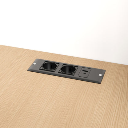 Klappbarer Schreibtisch mit Ablagen –2-in-1-Bücherregal und Schreibtisch, klappbar, mit Steckdose und USB-Anschluss, Kippschutz, weiß