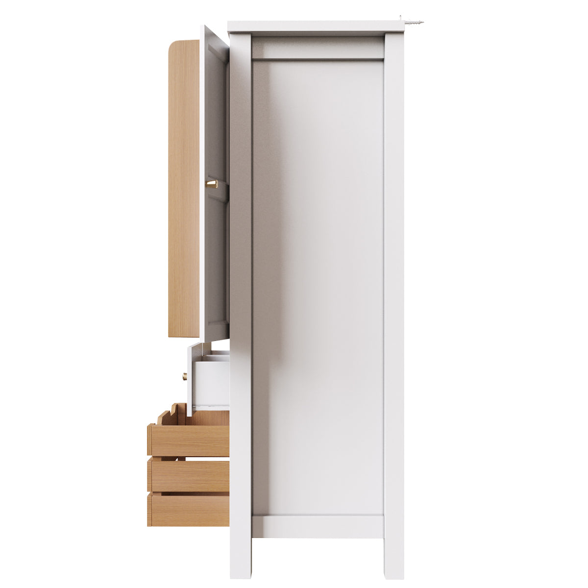 Küchenschrank 140cm hoch, Buffet-Schrank mit 2 Türen & 5 Schubladen, Mehrzweckschrank Weiß, Sideboard Vorratsschrank mit Kippschutz, 80x40cm