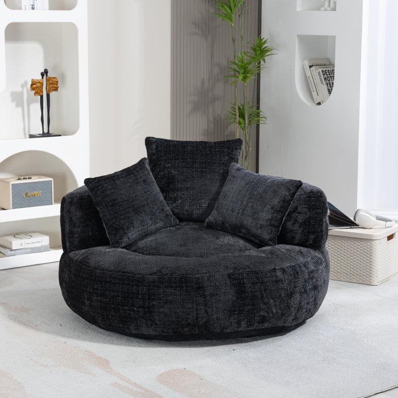 Lazy Sofa Durable Komfort Lounger hohen Rücken Sitzsack Stuhl Couch mit drei Kissen für Erwachsene und Kinder, Indoor & Outdoor, Single Gaming Sofa Stuhl für Schlafzimmer, Büro (Orange Chenille)