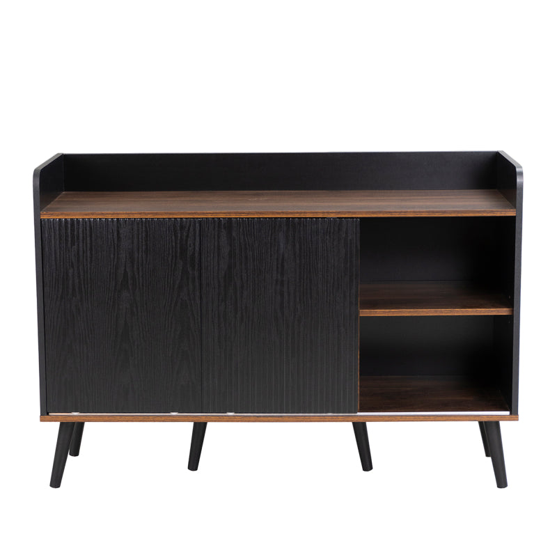 Sideboard mit drei Schubladen, exquisite Maserung. Sideboard für Schlafzimmer und Wohnzimmer, Moderne Holzfarbe-Sideboard mit Stauraumregalen. H80/L117,5/T40 cm