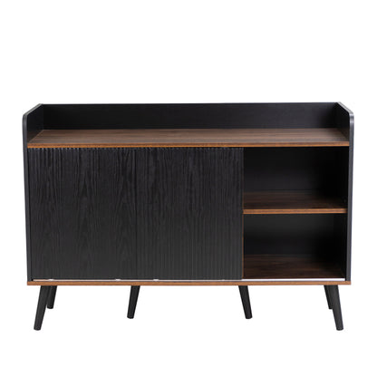 Sideboard mit drei Schubladen, exquisite Maserung. Sideboard für Schlafzimmer und Wohnzimmer, Moderne Holzfarbe-Sideboard mit Stauraumregalen. H80/L117,5/T40 cm