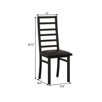 Metal Dining Chairs Set of 2, Steel Legs and PU Leather Seats, High Back Armless Dining Chairs, for Kitchen, Living Room, Black