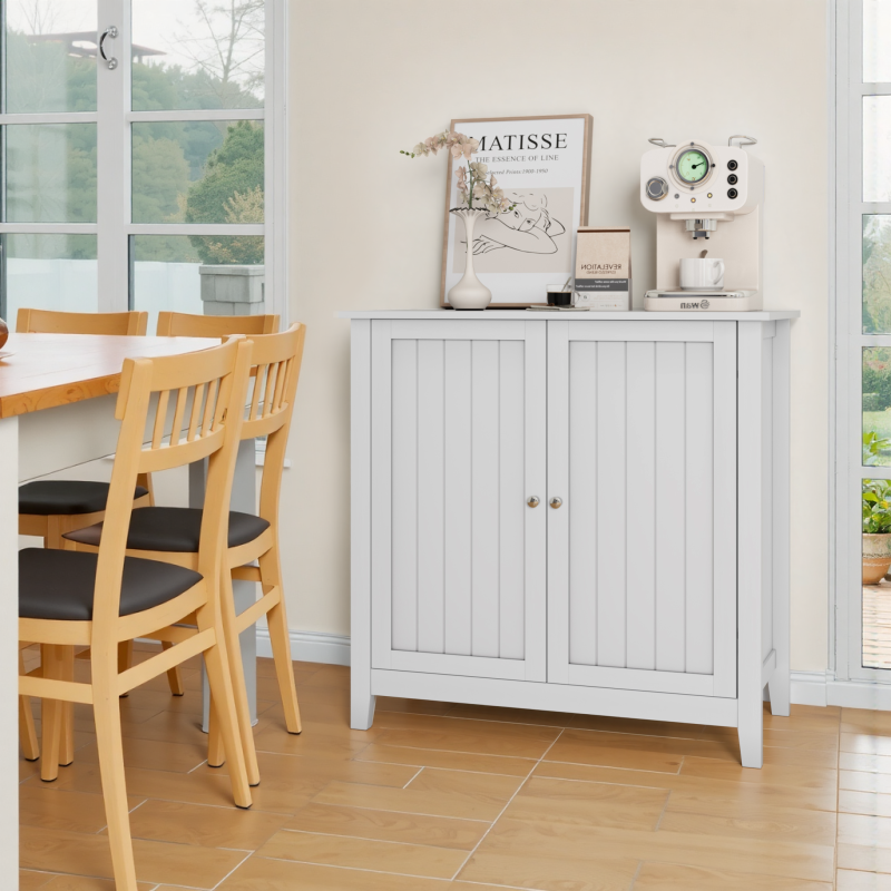 Badezimmer-Bodenschrank, moderner Aufbewahrungsschrank für Wohnzimmer, Badezimmer und Schlafzimmer, Weiß