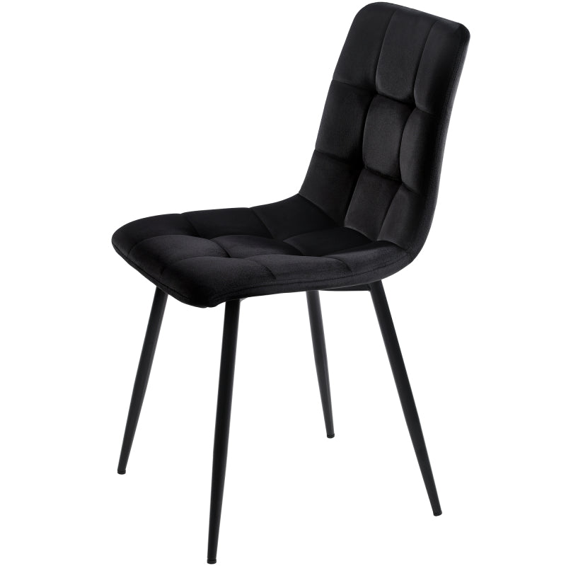 Esszimmerstuhl (4 St), Sitzfläche aus Samt Gestell aus Metall, Schwarz