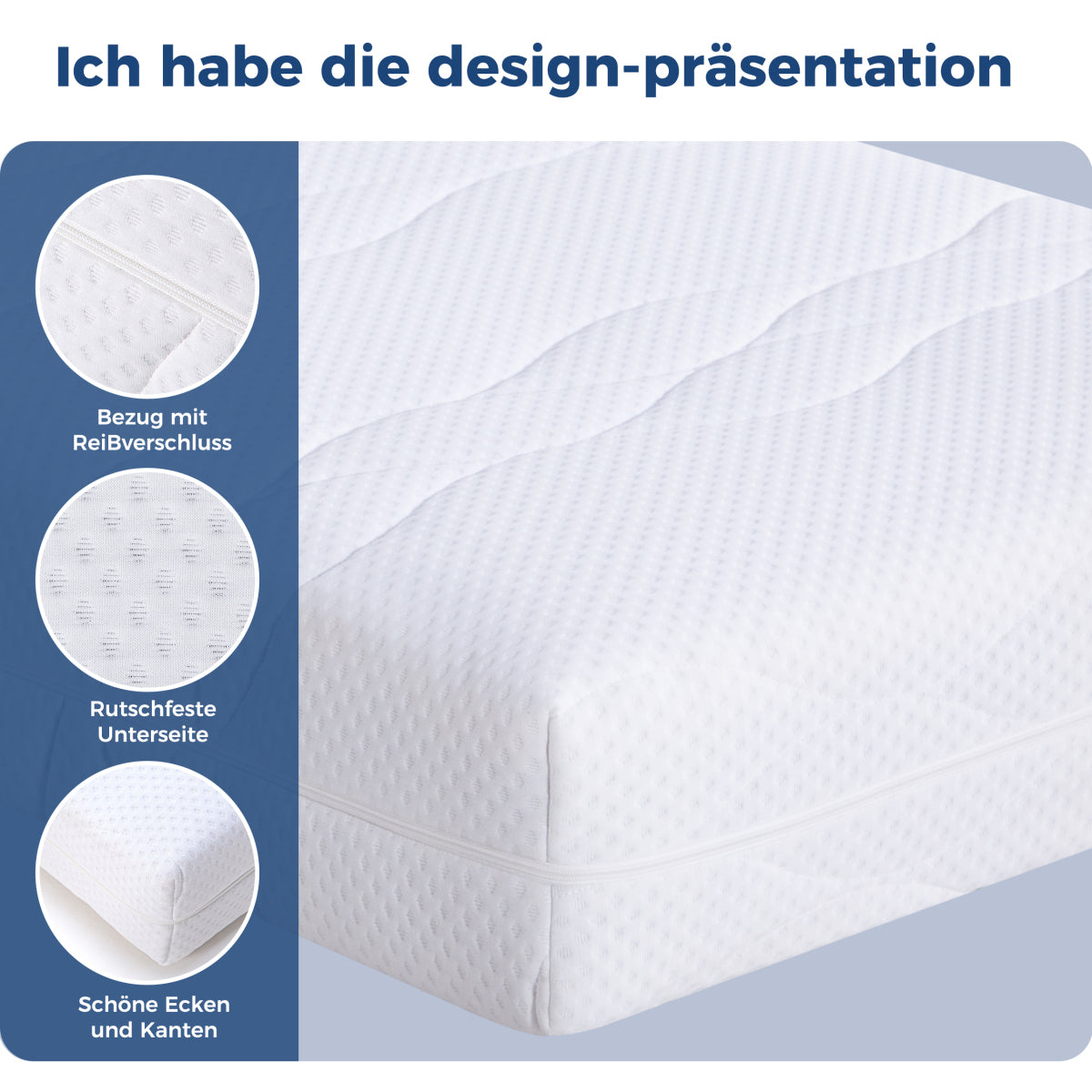 Taschenfederkern Matratze 120x200 cm, 7 Zonen, H3/H4, Boxspring-Gefühl