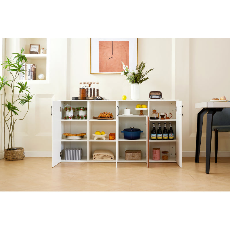 Sideboard Schrank freistehender Holzschrank Holzschrank Küche Zuhause Wohnzimmer weiß