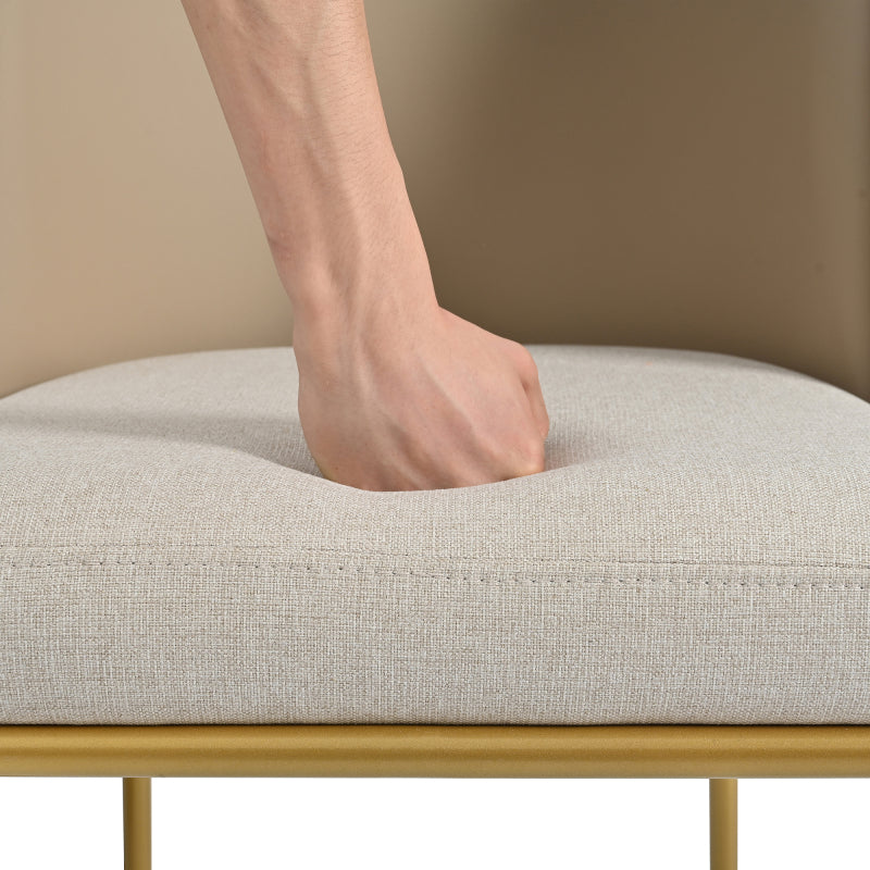2 St Moderner Stuhl, Ideal für Wohnzimmer, Offene Bürofläche, Esszimmer, Beige+Khaki