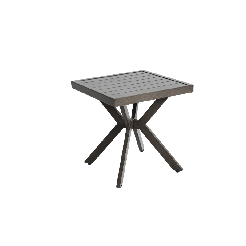 Outdoor Aluminum Square Side Table End Table for Patio, Backyard, Pool, Indoor Companion, Easy Maintenance and Weather Resistant, Dark Grey