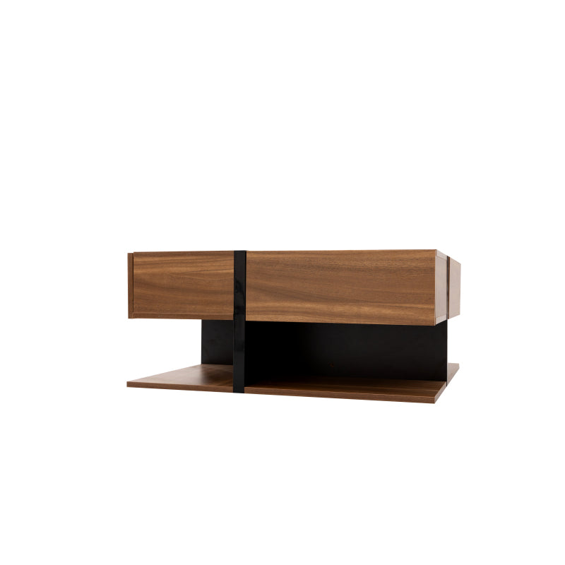 Couchtisch, Tisch mit 4 Schubladen, einzigartige Farbabstimmung und Liniendesign, Stauraum unten. 78*78*36cm