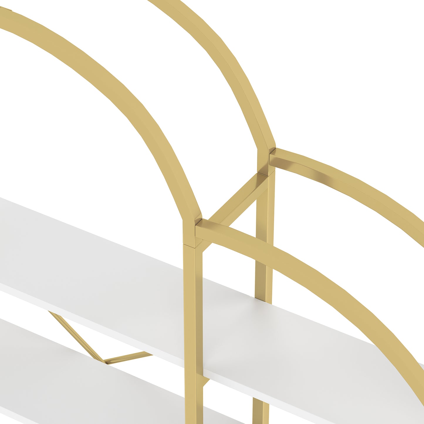 Regal im schlichten Stil, fünf Schichten Stauraum, einzigartige Wolkenform, einfach zu montieren und zu reinigen, Gold + Weiß