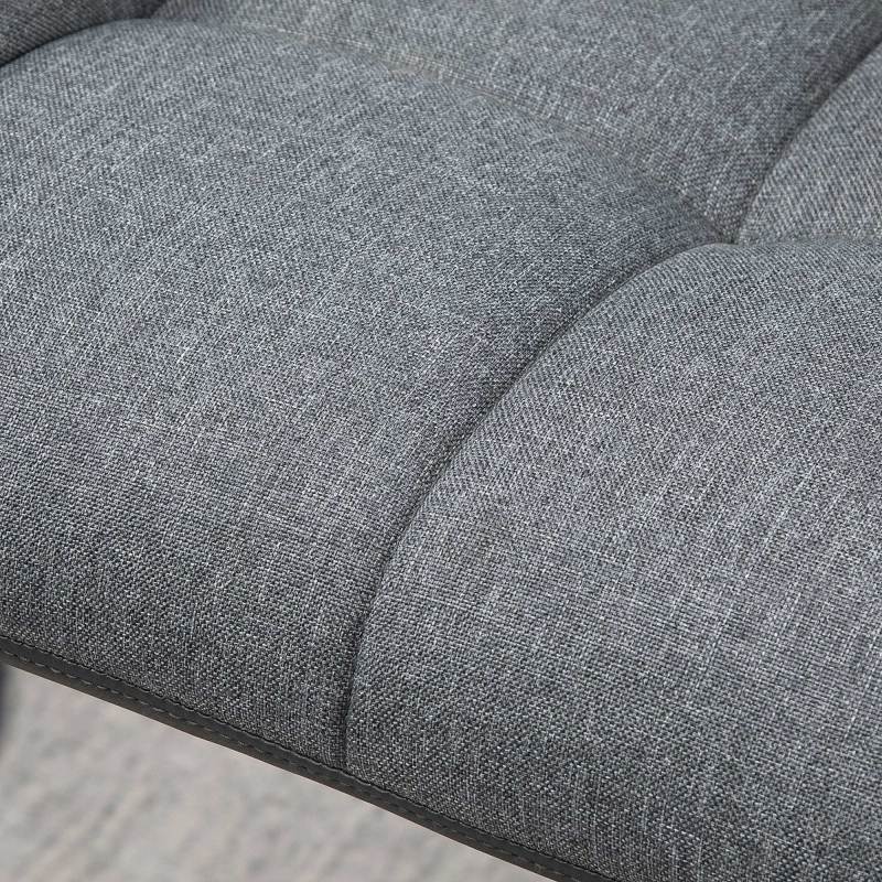 Barhocker küche 2er-Set Höhenverstellbar 360° drehbar mit Lehne und Fußstütze, Leinenoptik, bis 120 kg, 57,5 x 52,5 x 93-114 cm, Grau