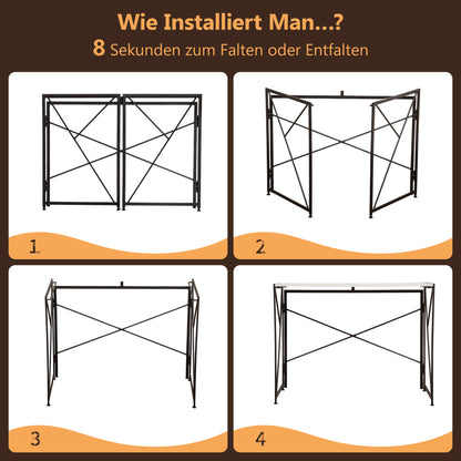 Klappbarer Schreibtisch 99x50cm – Computertisch Faltbar & Platzsparend in 8 Sek. Montiert, MDF Holzoptik für Home Office & Büro, Weiß