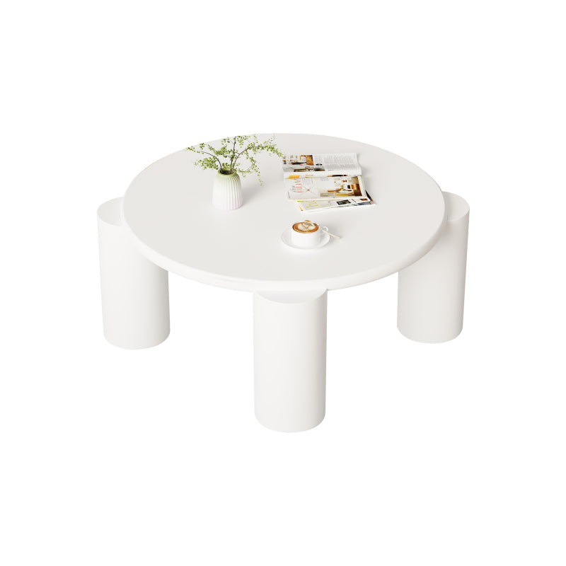 White Cloud Couchtisch, moderner Couchtisch mit 4 stabilen Stützbeinen, kleiner weißer Couchtisch, runde Kante, passt gut in Wohnzimmer, Schlafzimmer, Balkon, Terrasse