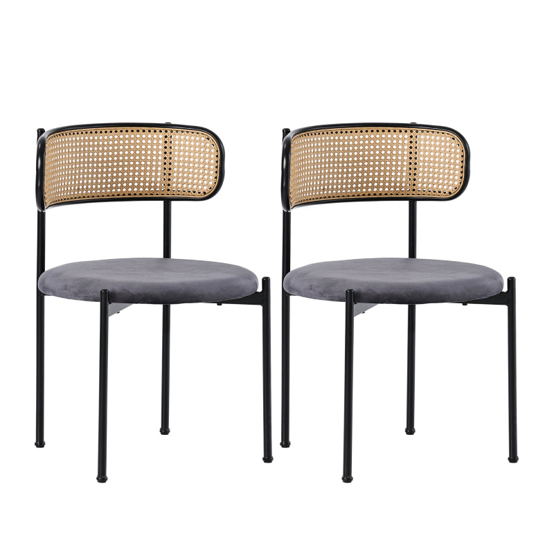 Samt-Esszimmerstuhl,2er set, Grau