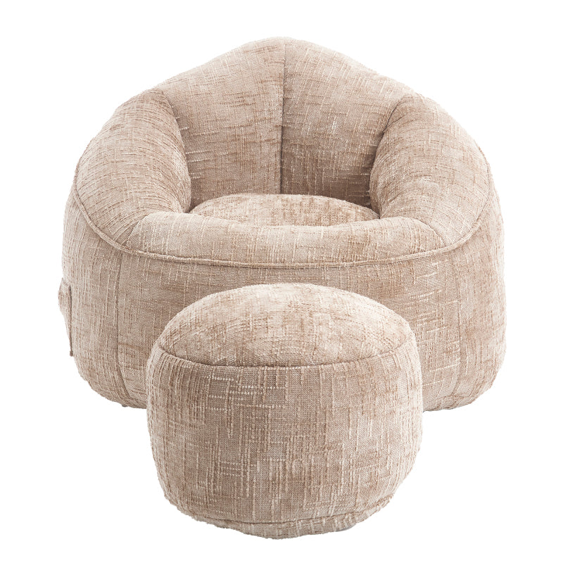Sitzsack Sofa Stuhl für Erwachsene mit Fußstütze, Khaki