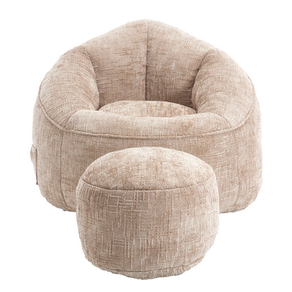 Sitzsack Sofa Stuhl für Erwachsene mit Fußstütze, Khaki