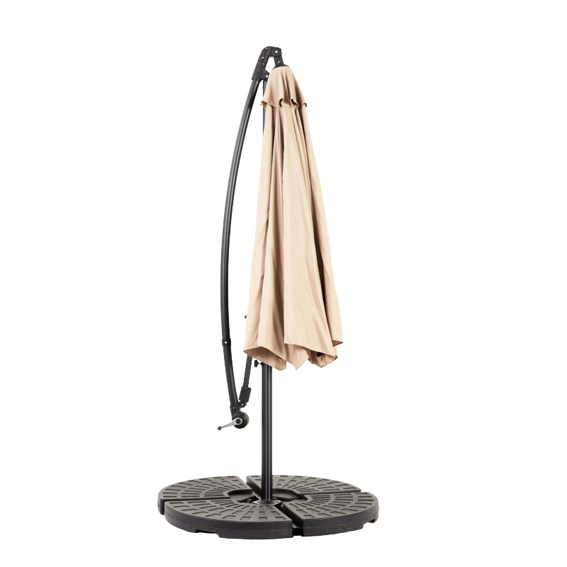 14.8 Ft Double Sided Outdoor Umbrella Rectangular Large with Crank(khaki)(No Base)