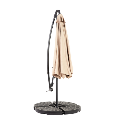 14.8 Ft Double Sided Outdoor Umbrella Rectangular Large with Crank(khaki)(No Base)
