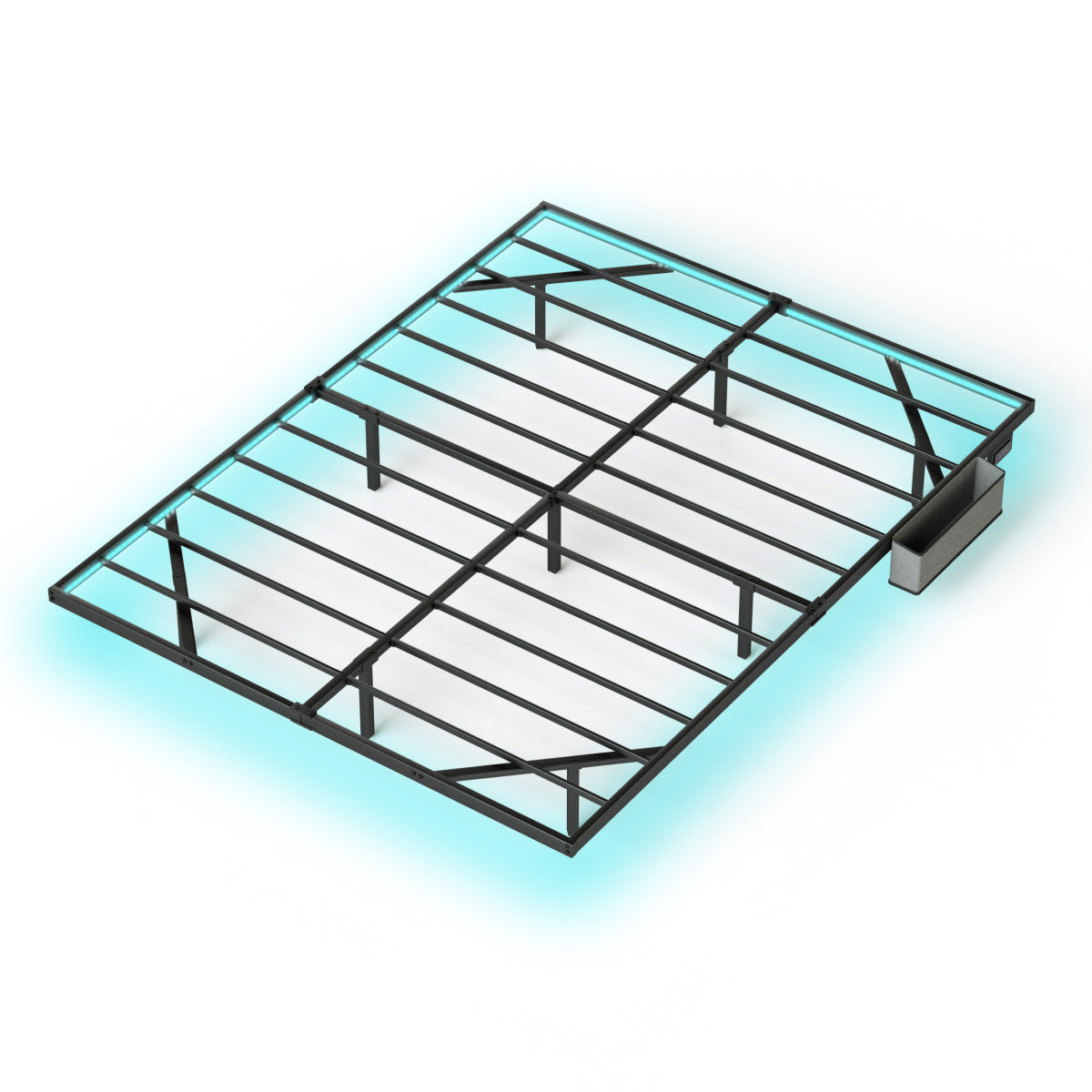Schwebebett 160x200 Schwarz, Metallbett mit RGB LED (App & Musik Sync), Ladestation (USB/Typ-C), 450kg Traglast