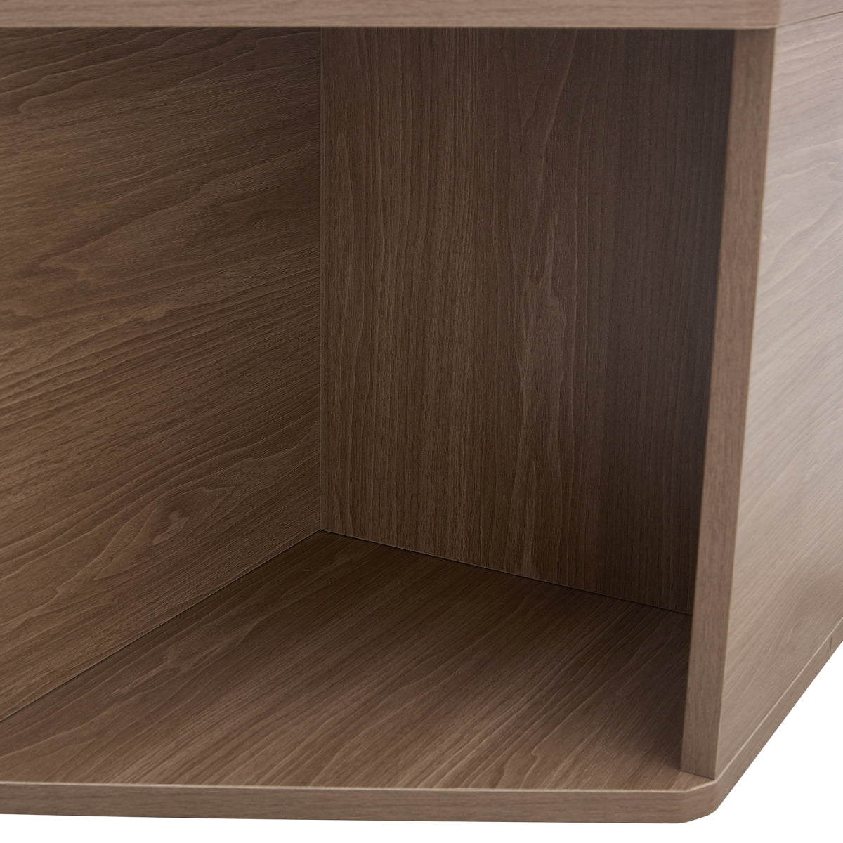 Sechseckiger Couchtisch 79 cm, Walnuss-Optik, Modernes Mid-Century Design