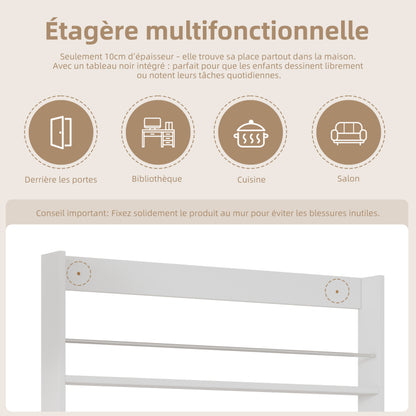 Bilderbuchregal, Ausstellregal, Bücherregal, Kinderzimmer Bücherregal, 4-ebiges Aufbewahrungsregal + bemalbares Schwarzbord