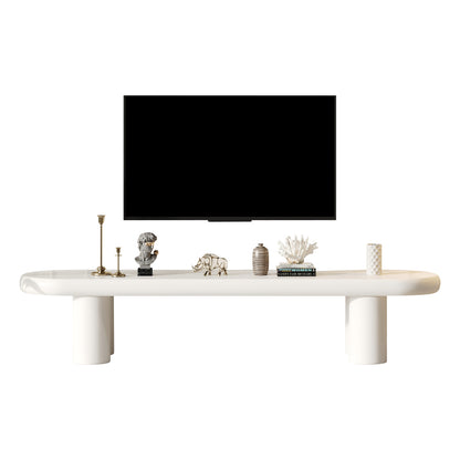 Weißer 160 x 40 x 40 cm großer TV-Schrank, moderner TV-Tisch im minimalistischen Stil mit 4 stabilen Stützbeinen, geeignet für Fernseher bis zu 65 Zoll
