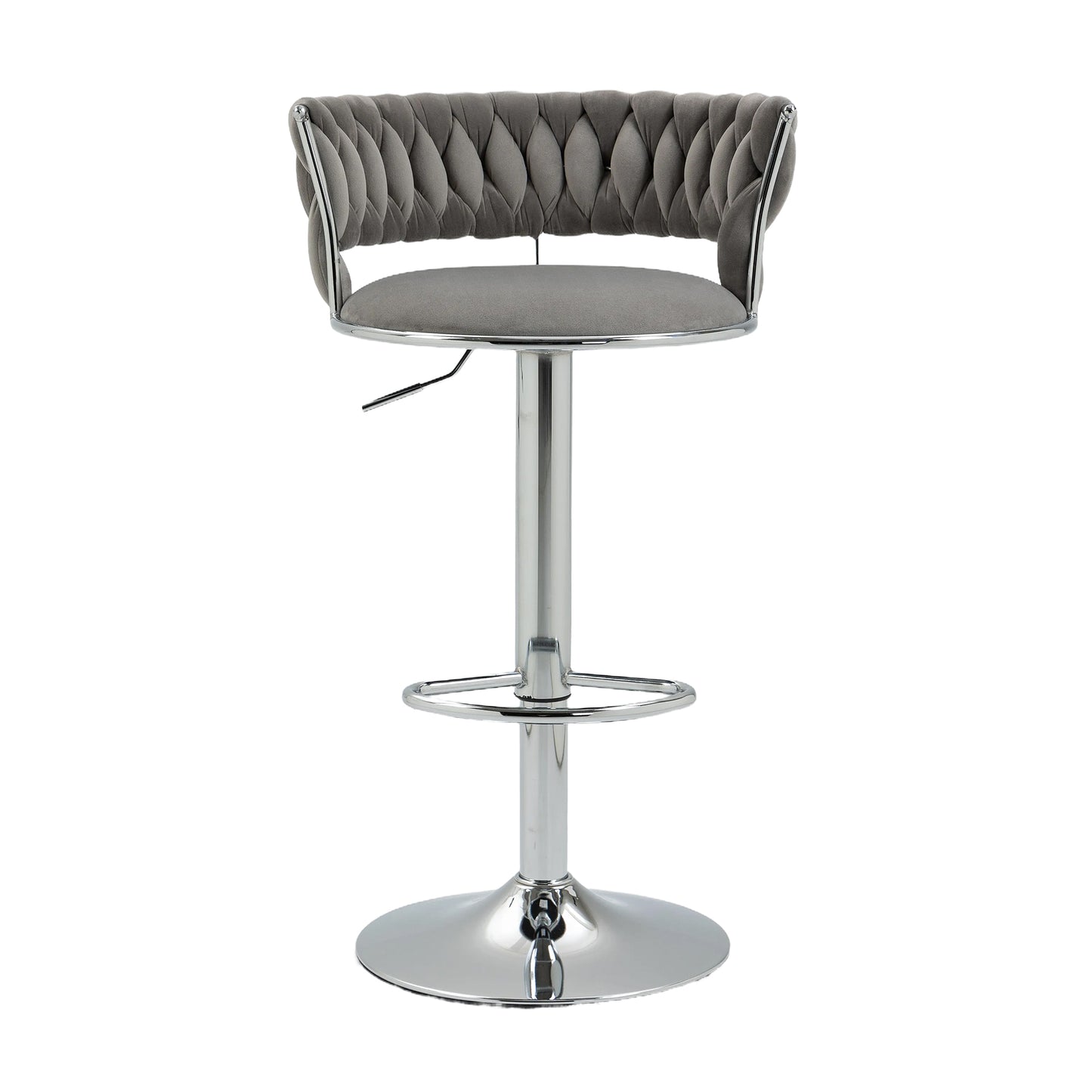 COOLMORE 360 Grad drehbare Barhocker 2 Stück Set höhenverstellbare Stühle mit Fußstütze für Küche, Esszimmer, Insel, Bar, Weinkeller, Büro, Wohnzimmer, Wohnzimmer, Silber, Modern Style, High-End Style