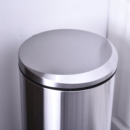 Treteimer 30L Abfalleimer mit Inneneimer und Soft Schließen aus Edelstahl Silber Ø29,2xH62,5 cm für Küche & Büro