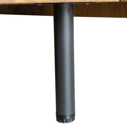 120 cm Schwarzer und Holzfarbener Sideboard - Moderner Stil, Zwei Türen und Drei Schubladen