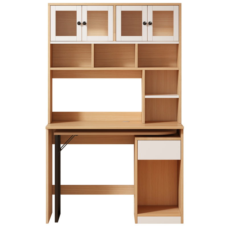 Computertisch,Regal-Schreibtisch,Schrankschreibtisch Arbeitstisch, Schrankschreibtisch,Weiß Natur 180cm