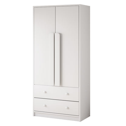 Kleiderschrank 70*40*170cm, Doppeltüren-Design, mit Schubladen und Ablagefächern, weiß