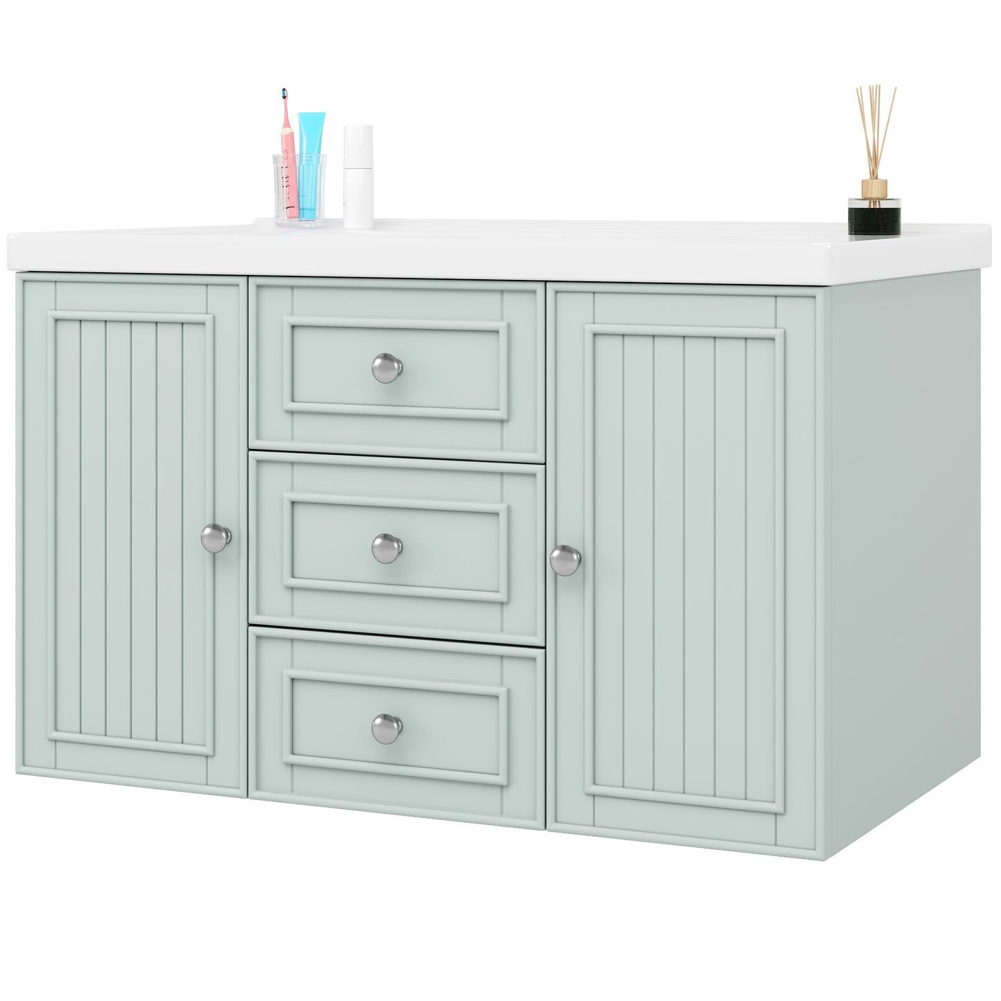 Badezimmerschrank mit waschbecken,Grün