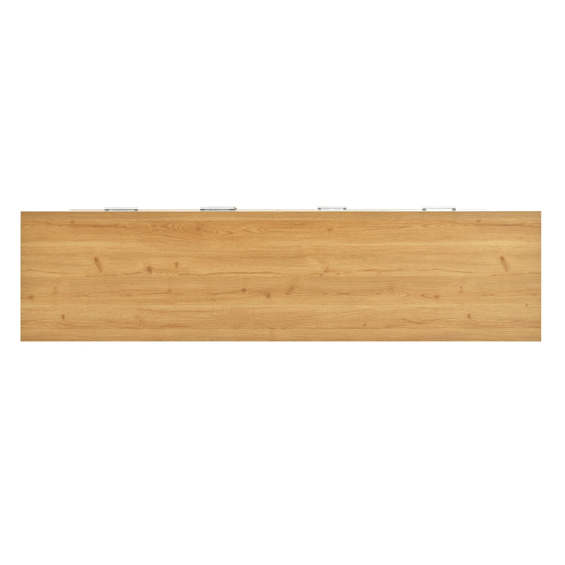 Modernes Sideboard-Schrank mit viel Stauraum, mit LED-Beleuchtung, 160x40x77cm, 2 Türen, 4 Schubladen, Glasablage, Holzoptik, Weiß,Wohnzimmermöbel, Organizer, Kommode, Mehrzweckschrank.