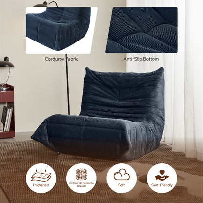 Moderne Sofas, Sitzsäcke für Erwachsene auf dem Bodensofa, Super Soft Memory Sponge Sofa, Togo Sofa Stuhl, Wohnzimmermöbel, Geeignet für Schlafzimmer, Balkon, Schlafsaal, Kaminstuhl (blau)